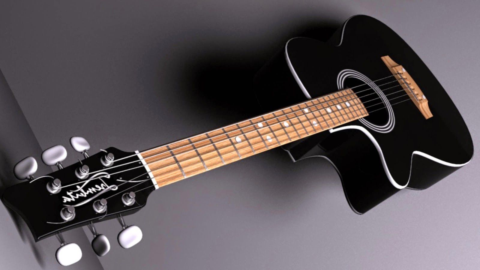 Fender Guitar Wallpaper For Computer - Guitar Acoustic Hd Wallpaper Black - HD Wallpaper 