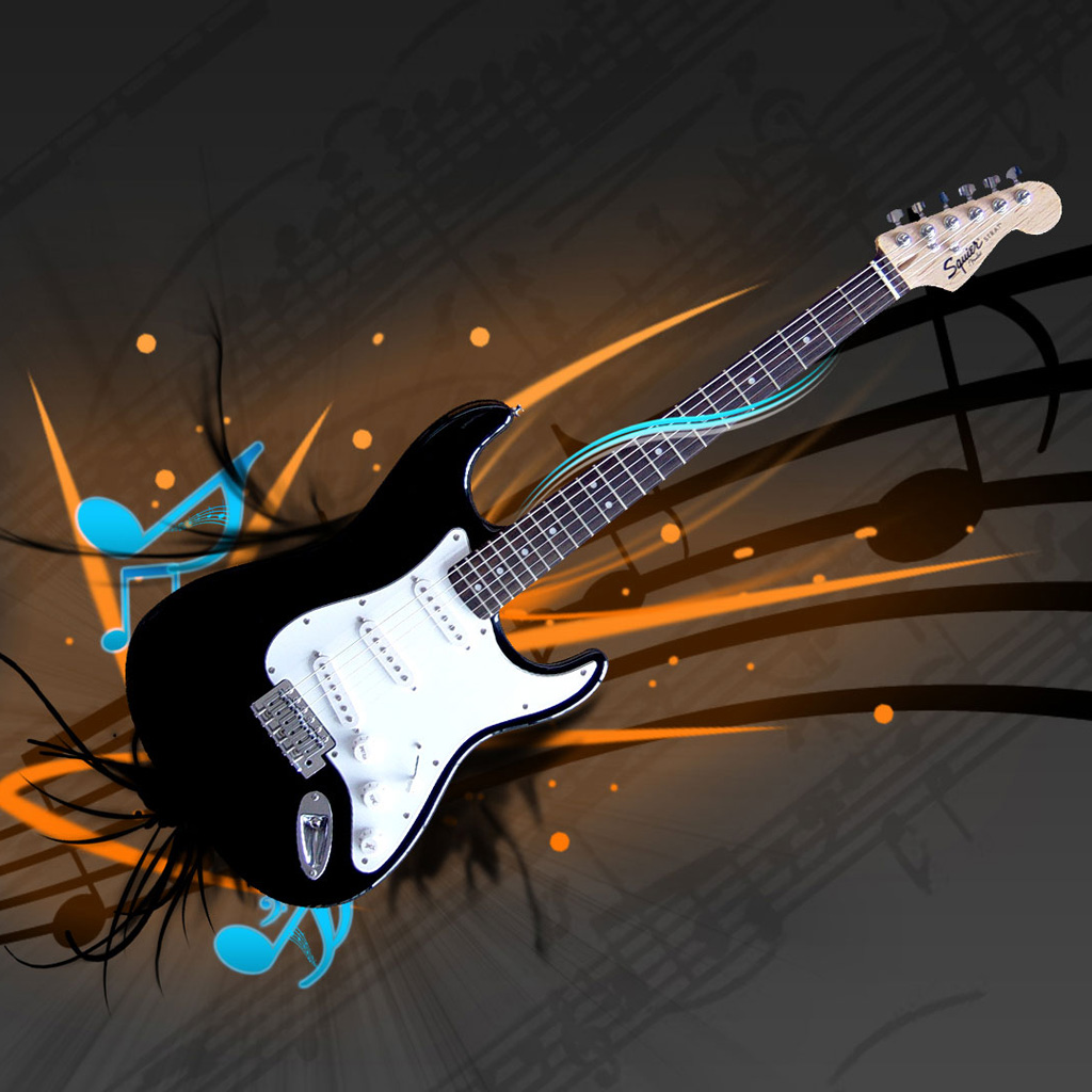 Awesome Guitar Wallpapers With Girls Free Wallpaper - Cool Bass Guitar Backgrounds - HD Wallpaper 