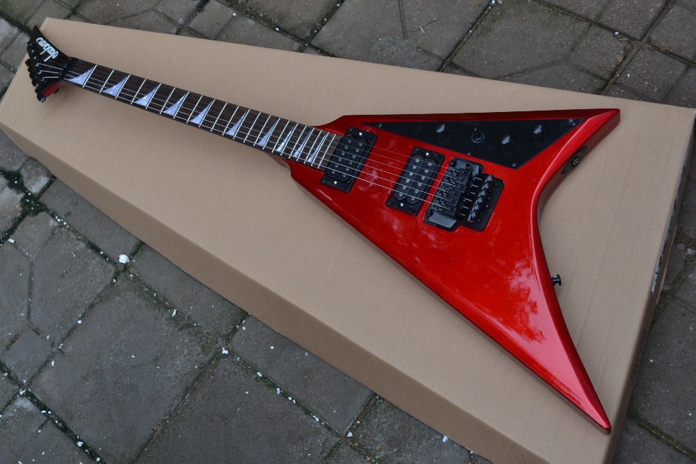Vantage Guitar Specs - Flying V Guitar Black And Red - HD Wallpaper 
