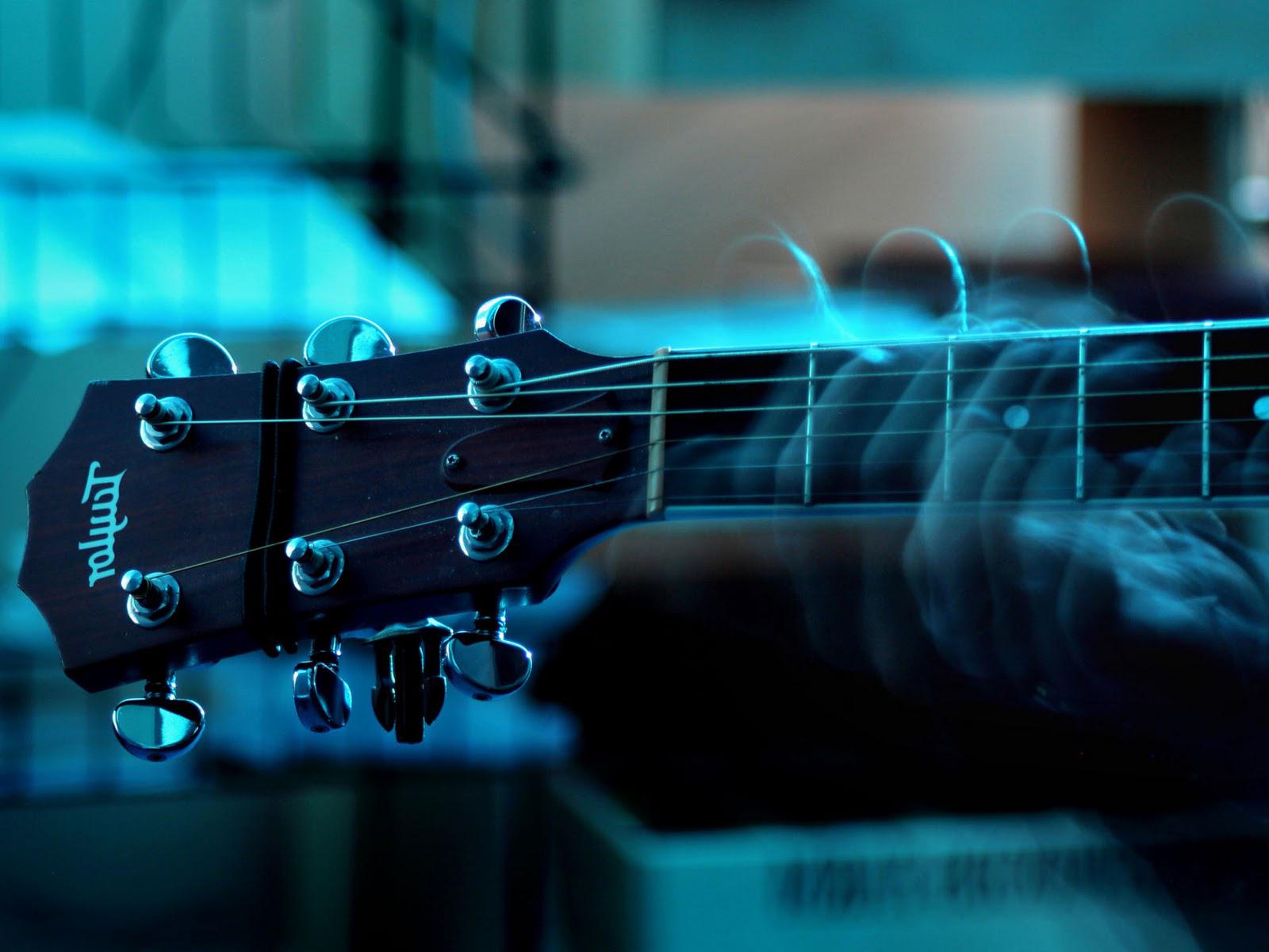 Guitar Wallpaper - Blue Wallpaper Guitar - HD Wallpaper 