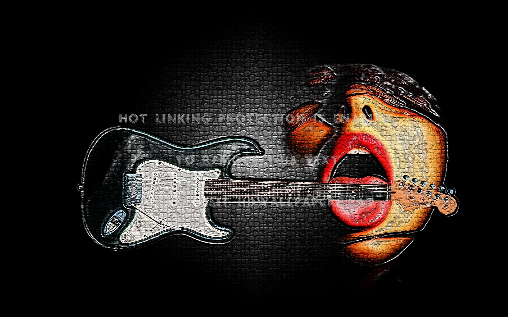 Ab Face Hd Open Mouth Guitar Music Girl 3d - Muzik Wallpaper Hd Png - HD Wallpaper 