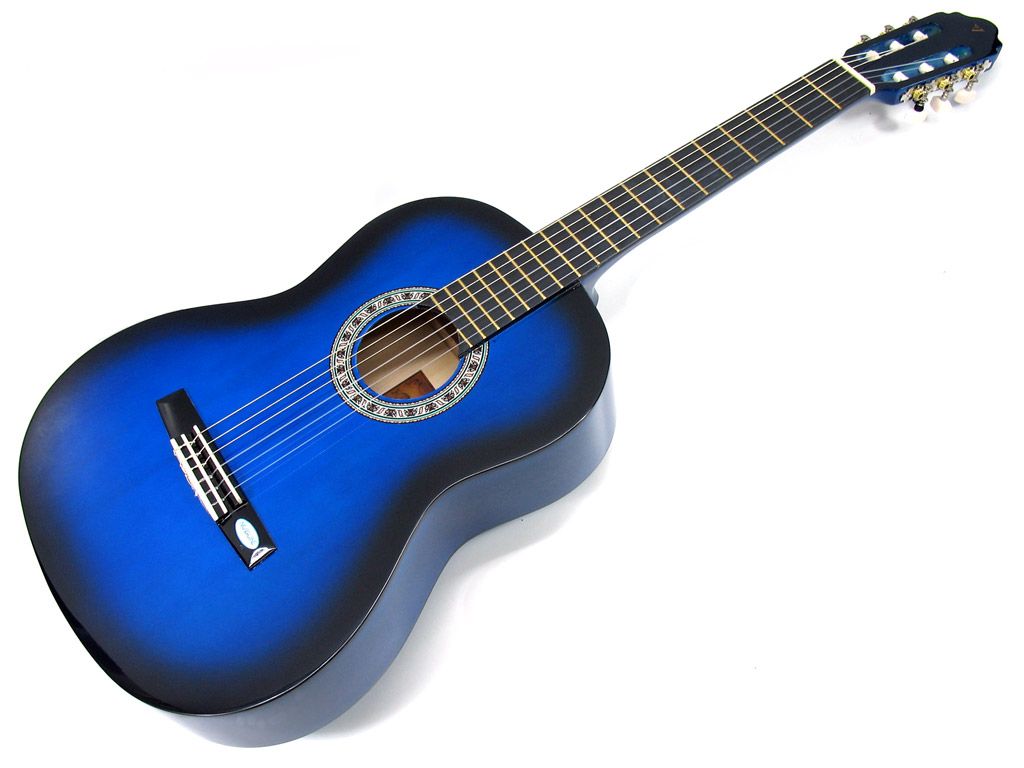 Blue Colour Guitar Hd - HD Wallpaper 