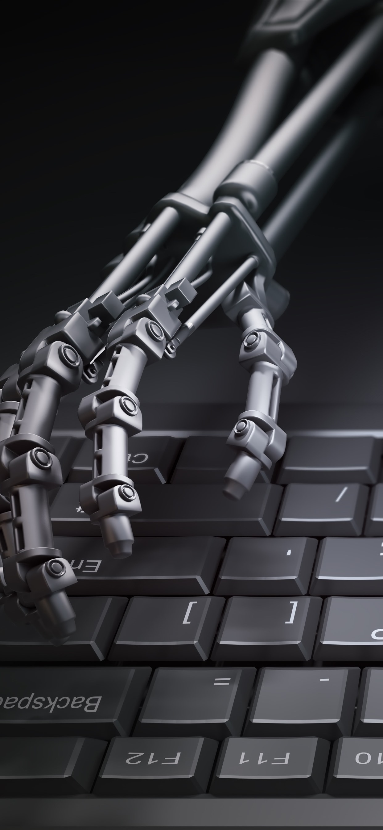 Iphone Wallpaper Robot, Keyboard, Hands - Ai Hacking - HD Wallpaper 