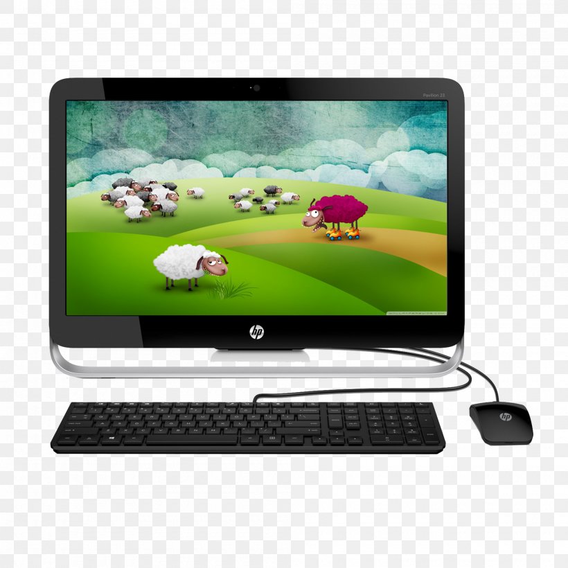 Hp Pavilion 23 B010 All In One Computer H3y90aa - Sheeps On Pasture Cartoon - HD Wallpaper 