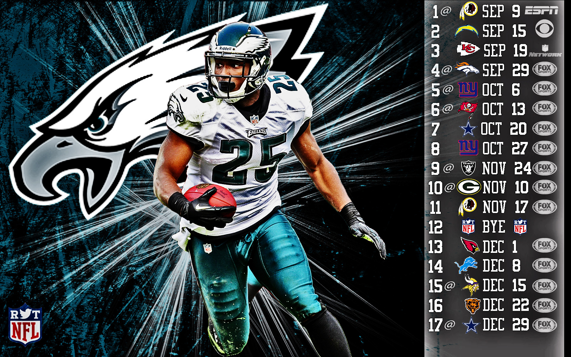 Lesean Mccoy 2013 Schedule Hdr 
 Data-src - Cool Football Wallpaper Nfl Eagles - HD Wallpaper 