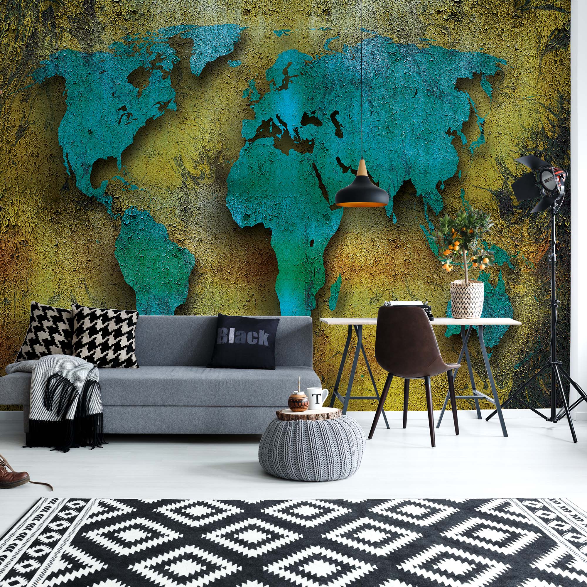 Grunge Rust Texture World Map - Štiepany Kamen Na Stenu - HD Wallpaper 