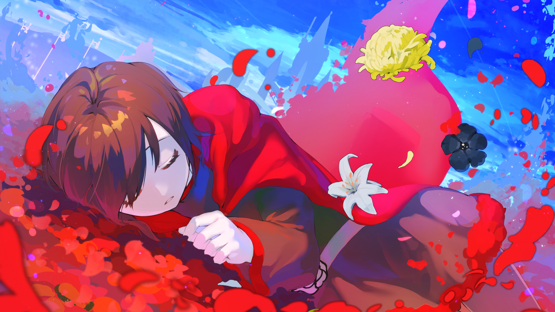 Ruby Rose, Lying Down, Rwby - Rwby Wallpaper Hd 2560 X 1440 - HD Wallpaper 