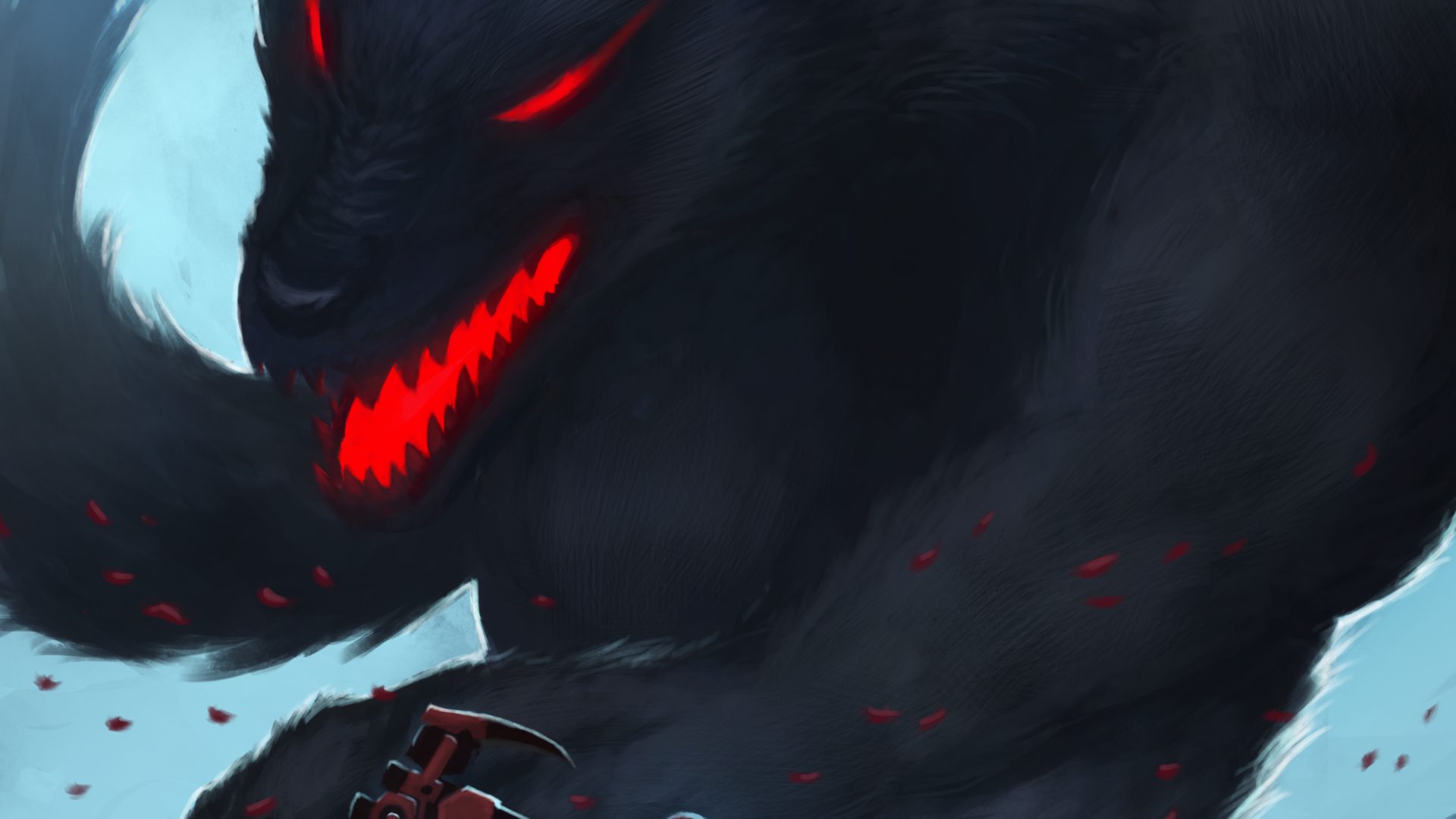 Ruby Rose, Monster, Artwork, Scythe, Cape, Rwby - HD Wallpaper 