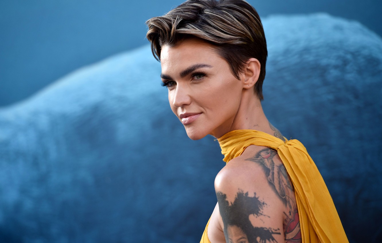 Photo Wallpaper Girl, Back, Tattoo, Tattoo, Tattoo, - Doorman Movie Ruby Rose - HD Wallpaper 