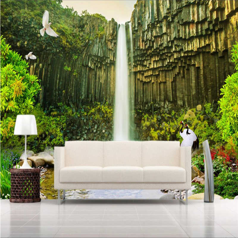 Beibehang Wallpaper Mural Wall Sticker Aesthetic Rocky - Svartifoss - HD Wallpaper 