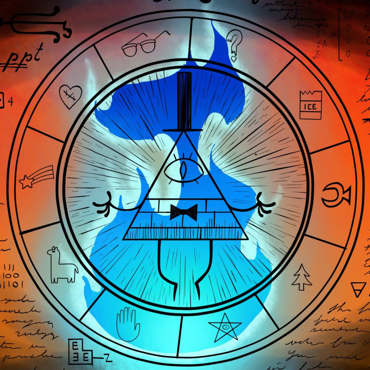 Download Bill Cipher Wheel Gravity Falls 2048 X 2048 - Cool Bill Cipher Wheel - HD Wallpaper 