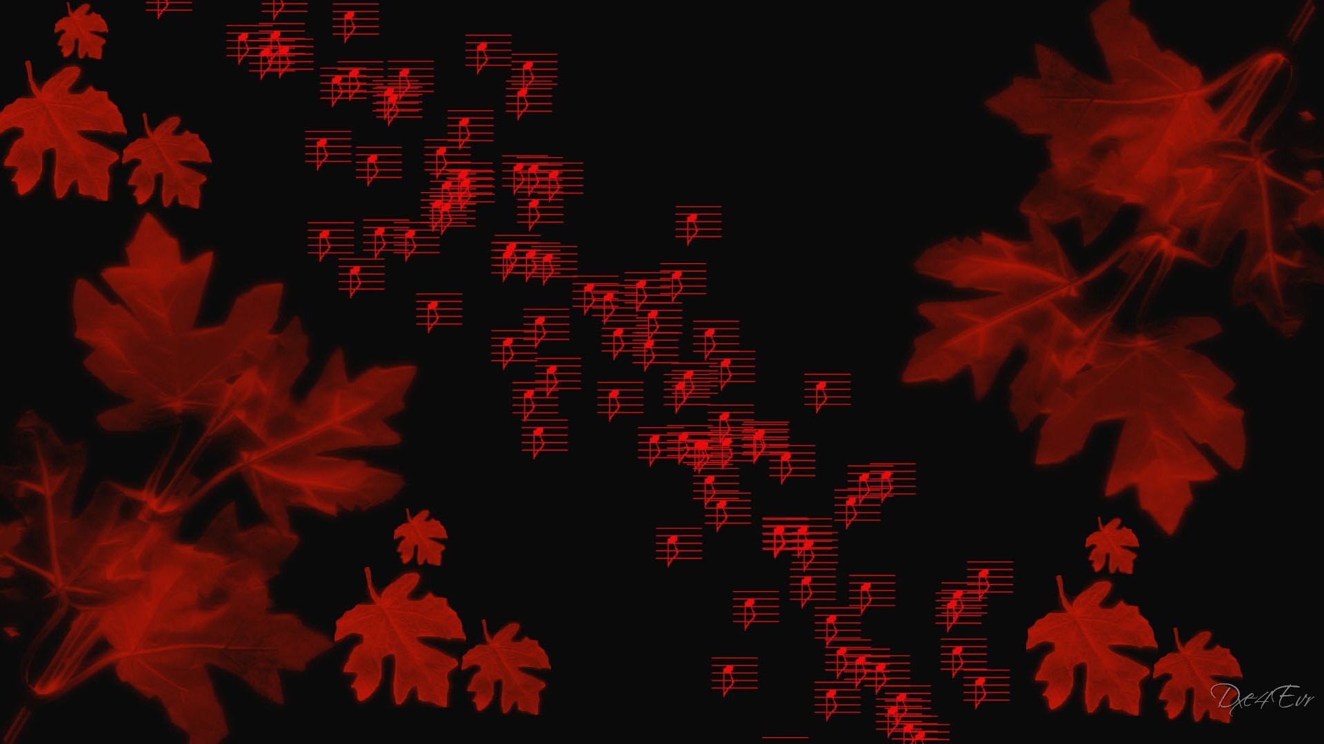 Abstract Fall Autumn Black Music Wallpapers - Motif - HD Wallpaper 