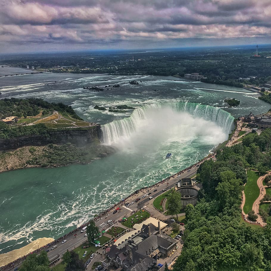 Canada, Niagara Falls, Skylon Tower, Niagara Horseshoe - Horseshoe Falls - HD Wallpaper 