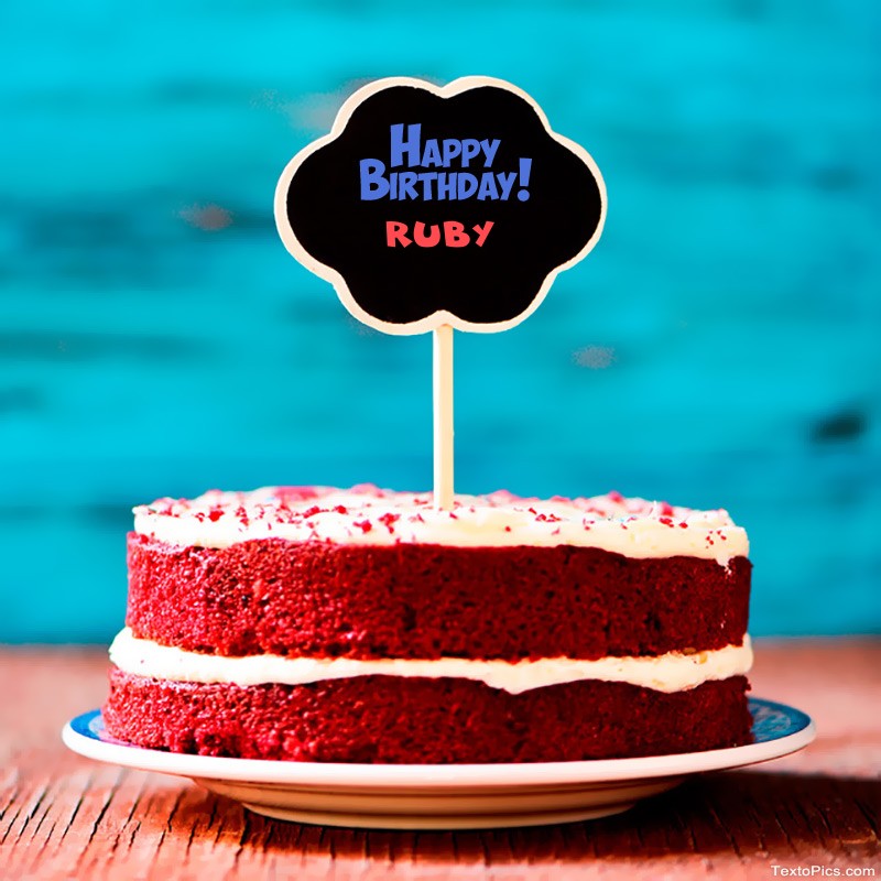 Pictures With Names Download Happy Birthday Card Ruby - Happy Birthday Rupa Cake - HD Wallpaper 