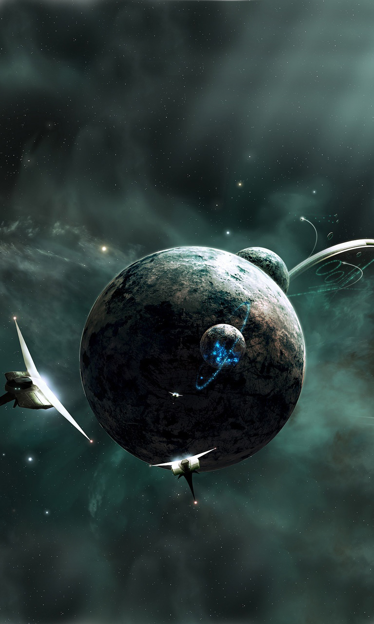 3d Planet And Ships Android Wallpaper - Planet Space Copyright Free - HD Wallpaper 