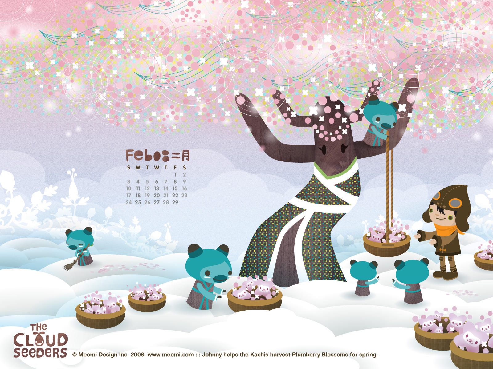 Cute Cartoon Bear Winter Season - HD Wallpaper 