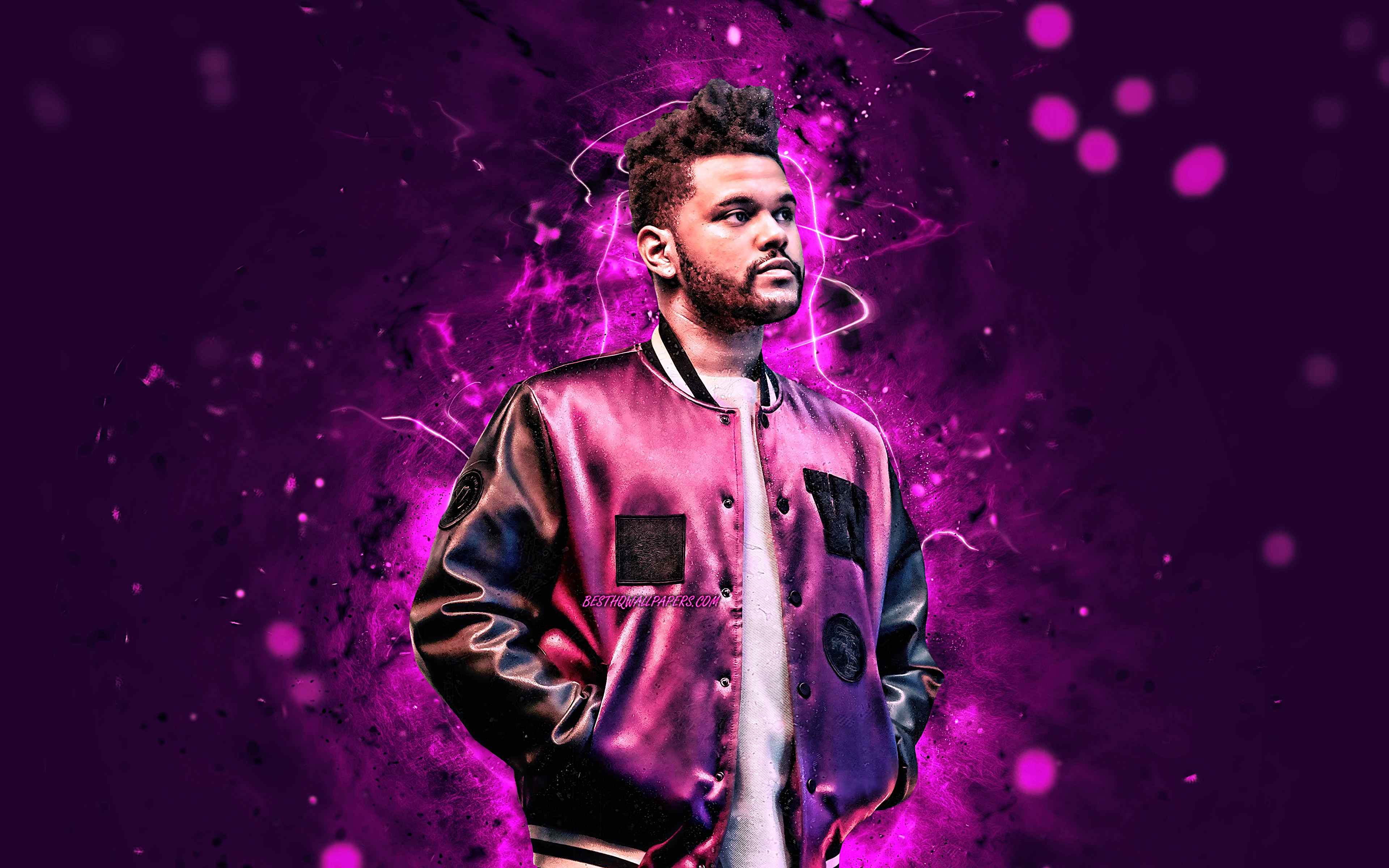 The Weeknd, 4k, Violet Neon, Canadian Celebrity, Abel - Weeknd Fondos De Pantalla - HD Wallpaper 