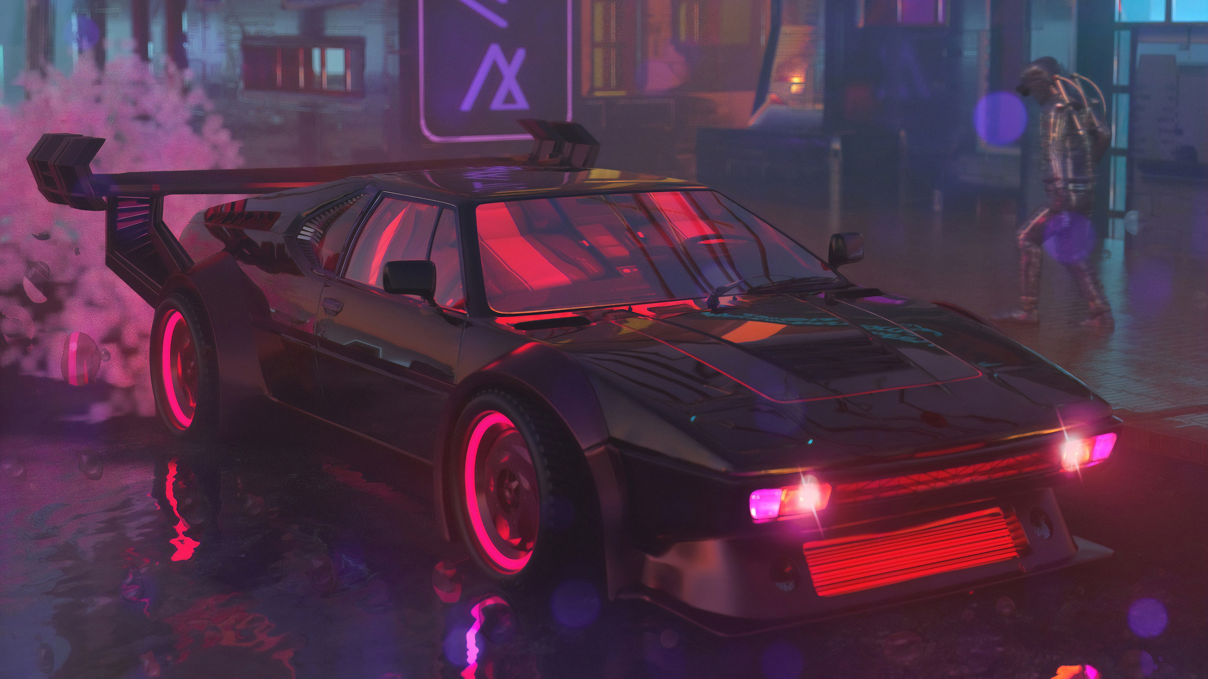 Bmw M1 Retrowave Illustration - Bmw M1 Cyberpunk - HD Wallpaper 