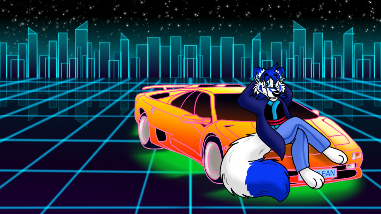 Retrowave Wallpaper - Cartoon - HD Wallpaper 