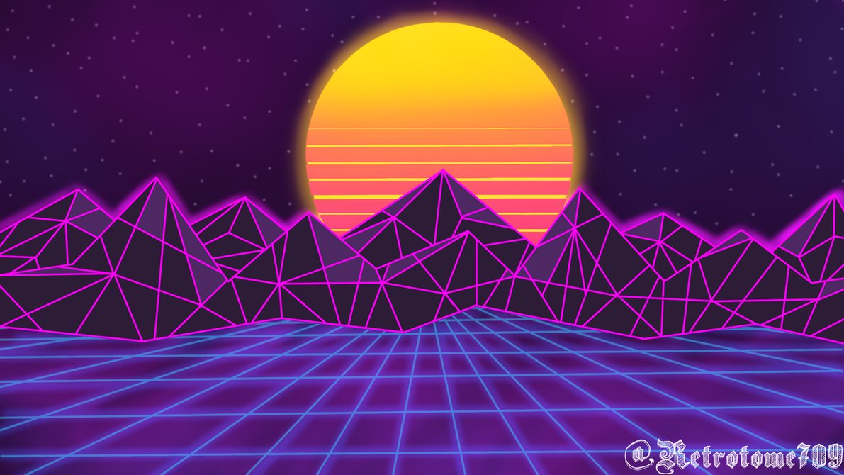 Synth Wallpaper - Great Synth Wave Of Kanagawa - HD Wallpaper 