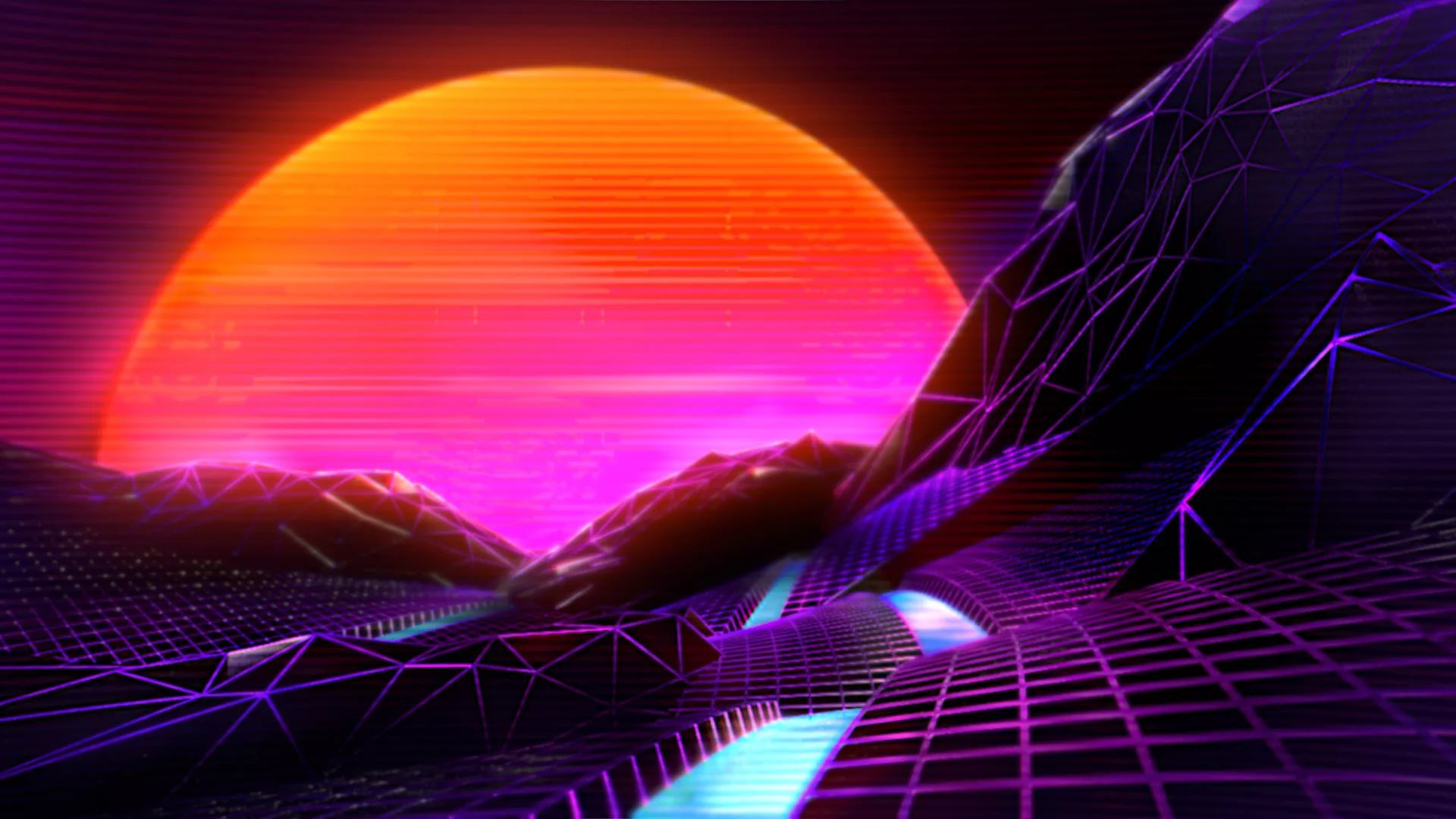Synthwave Full Hd Wallpaper For Laptop - Hd Synthwave - HD Wallpaper 