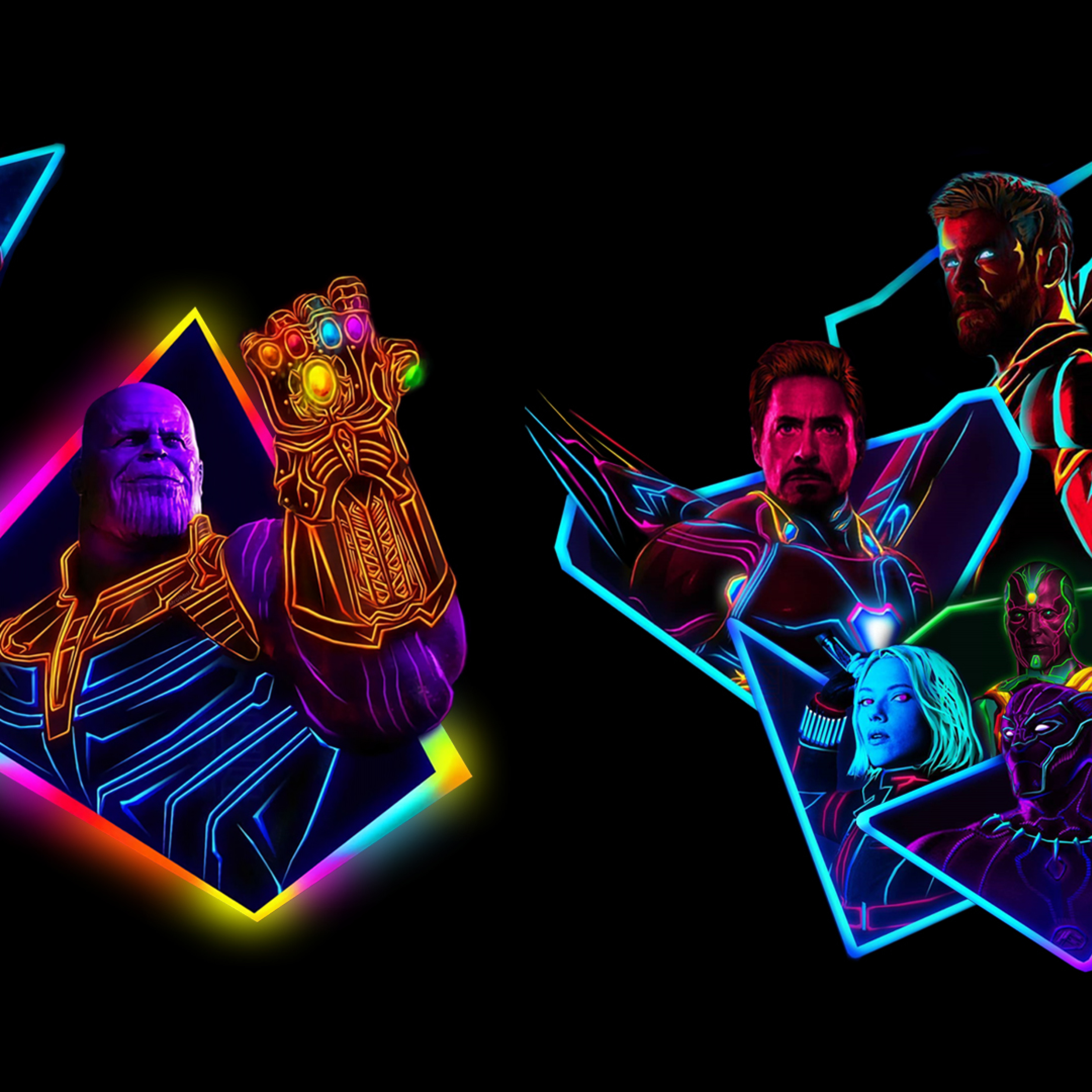 Avengers Infinity War Neon Wallpaper Download - HD Wallpaper 