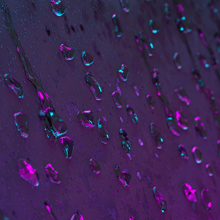 Neo Retro, Neon, Rain, Mood, Glow, Light, Window, Reflection, - Drop - HD Wallpaper 