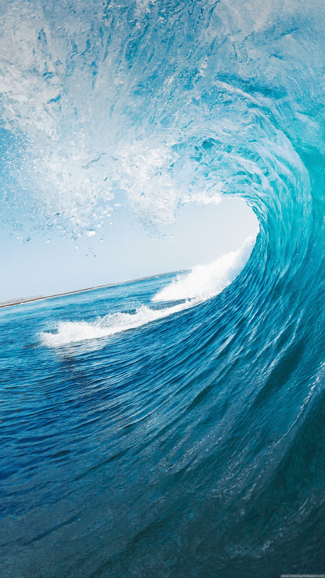 Blue Tropical Beach Waves - HD Wallpaper 