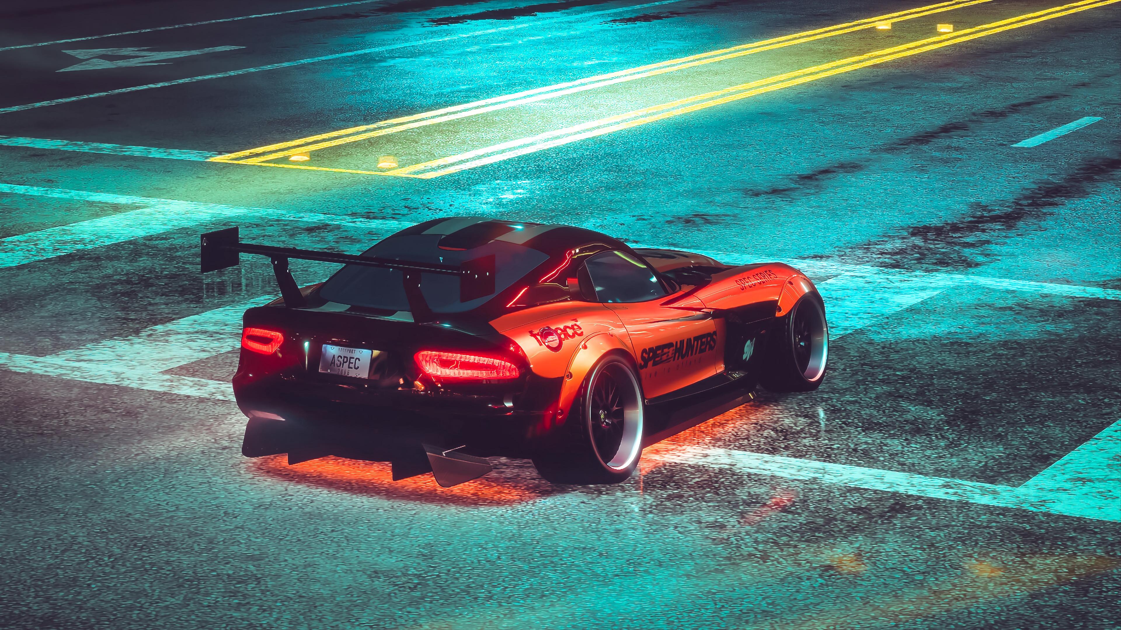 Car, Sportscar, Road, Asphalt, Neon - Sports Car - HD Wallpaper 