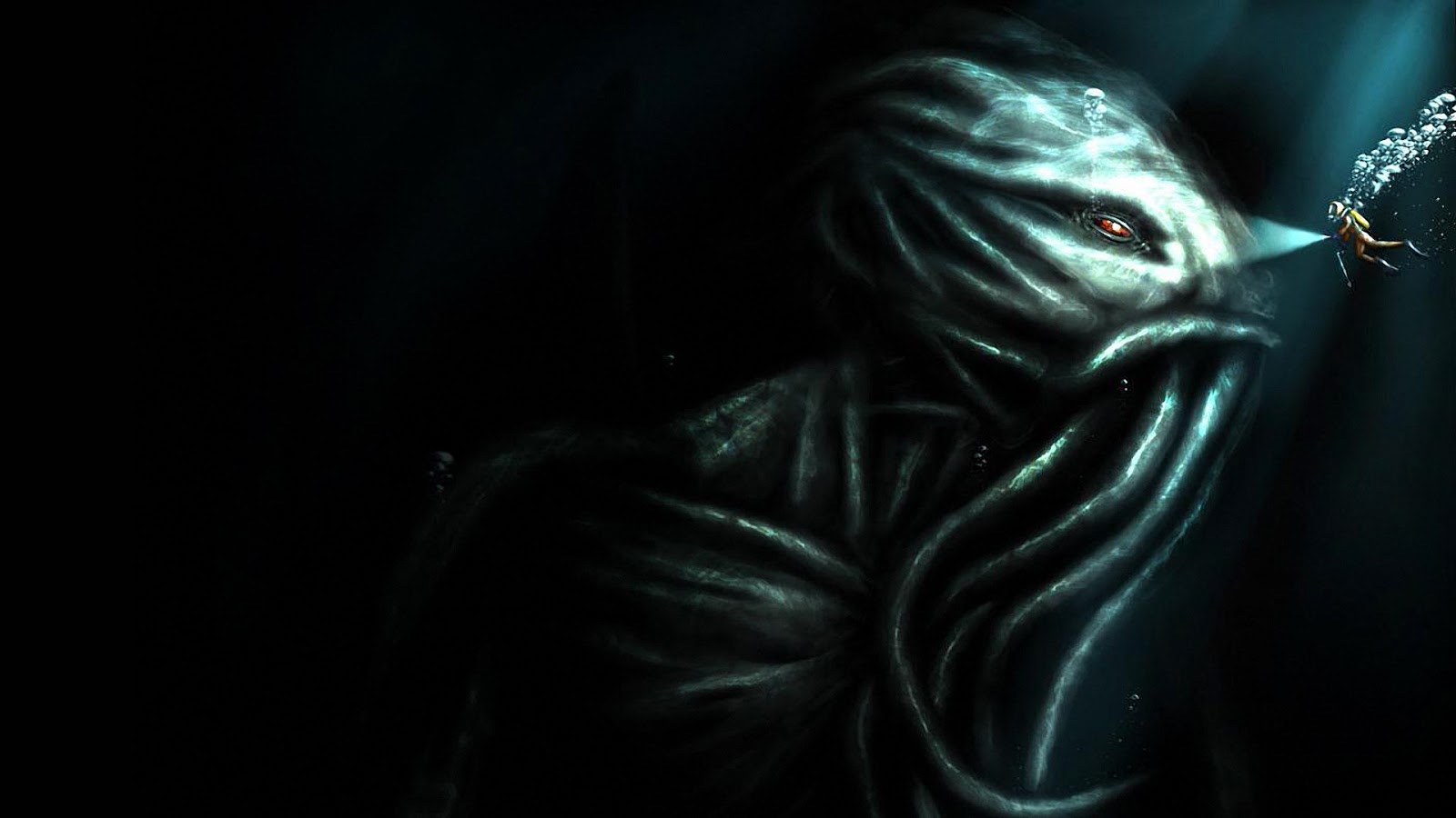 Badass Wallpaper - Cthulhu Diver - HD Wallpaper 
