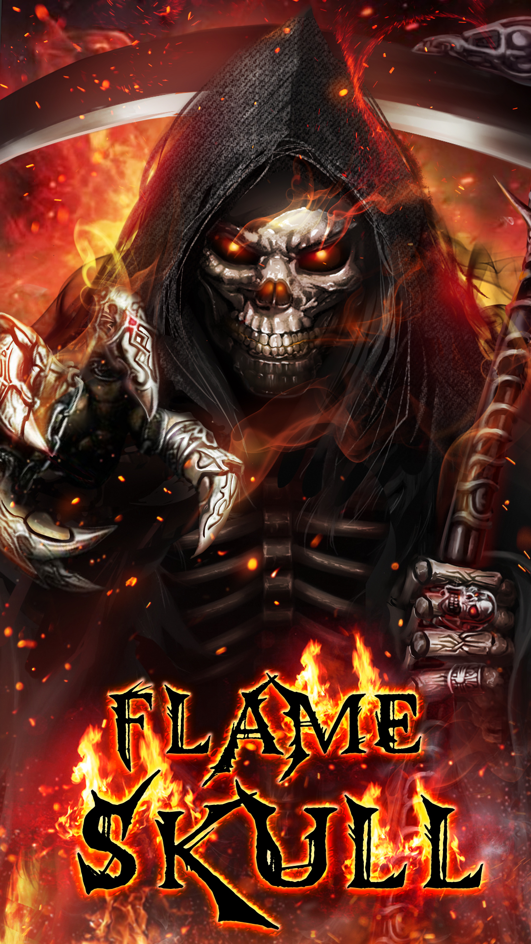 Grim Reaper Flaming Skull - HD Wallpaper 