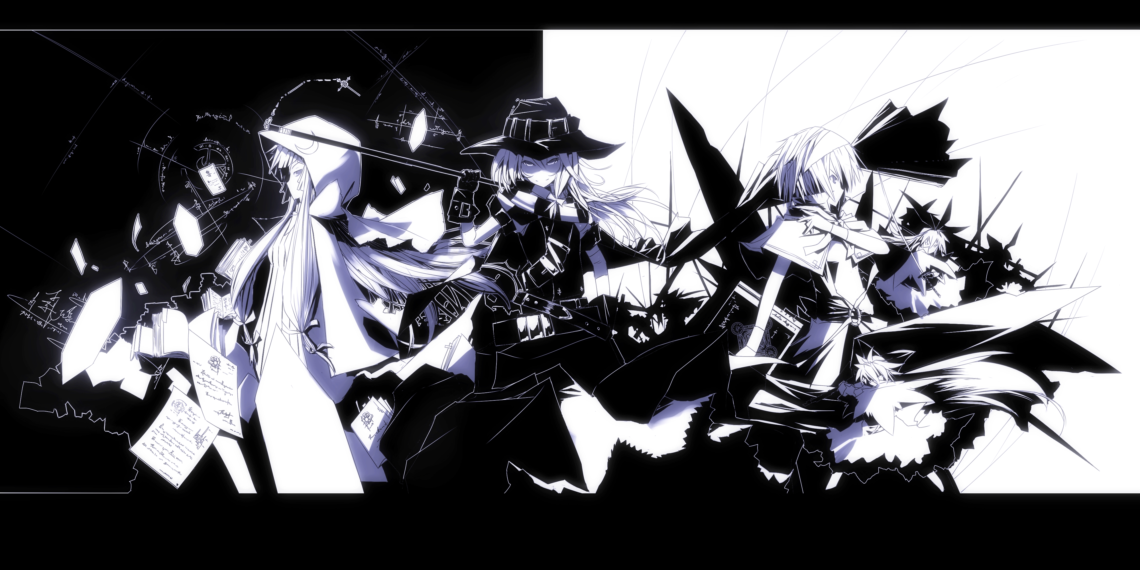 Badass Wallpapers For Girls - Anime Badass Wallpaper Black And White - HD Wallpaper 