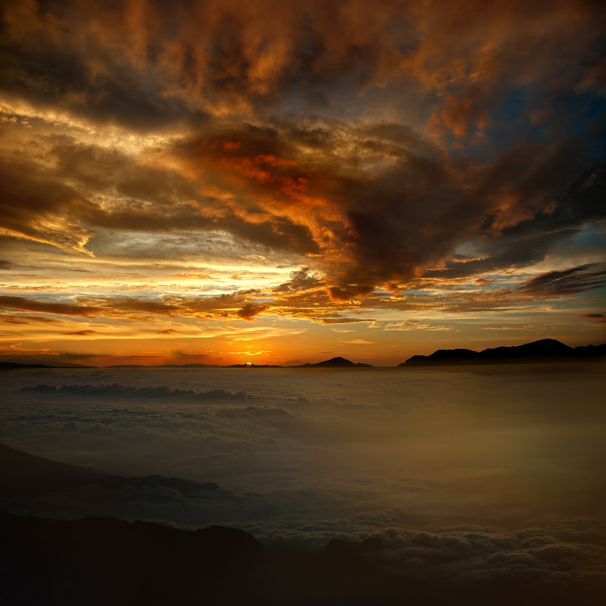 Wallpaper Mountains, Sunset, Clouds, Sky - قیمت تلویزیون بلست 49 اینچ - HD Wallpaper 