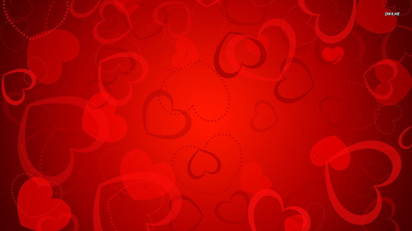 Red Heart Hd Wallpaper - Red Background With Heart - HD Wallpaper 