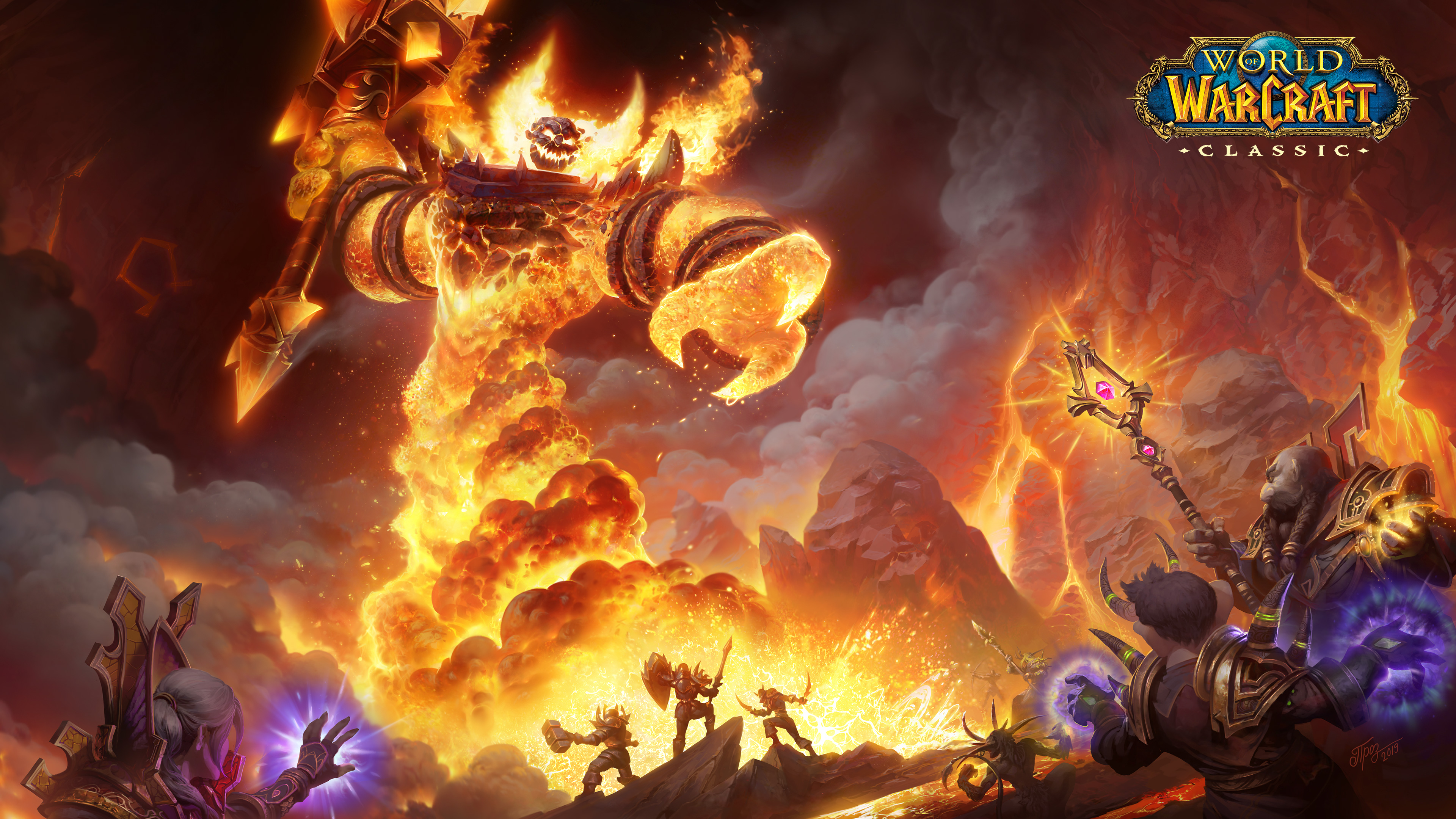 Wow Classic Ragnaros Wallpaper 4k Bk01 - HD Wallpaper 