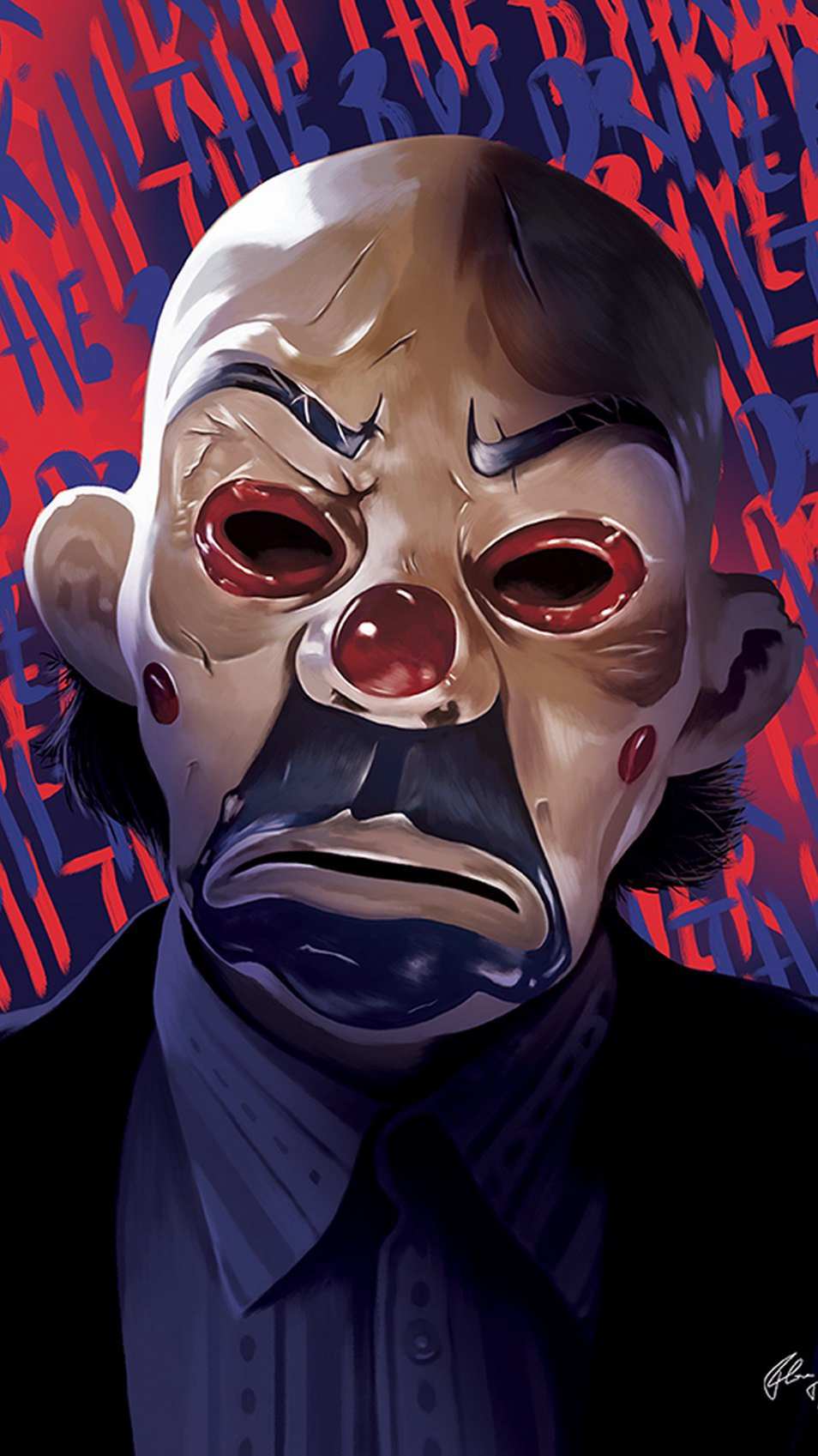 Joker Clown Mask Cartoon - HD Wallpaper 