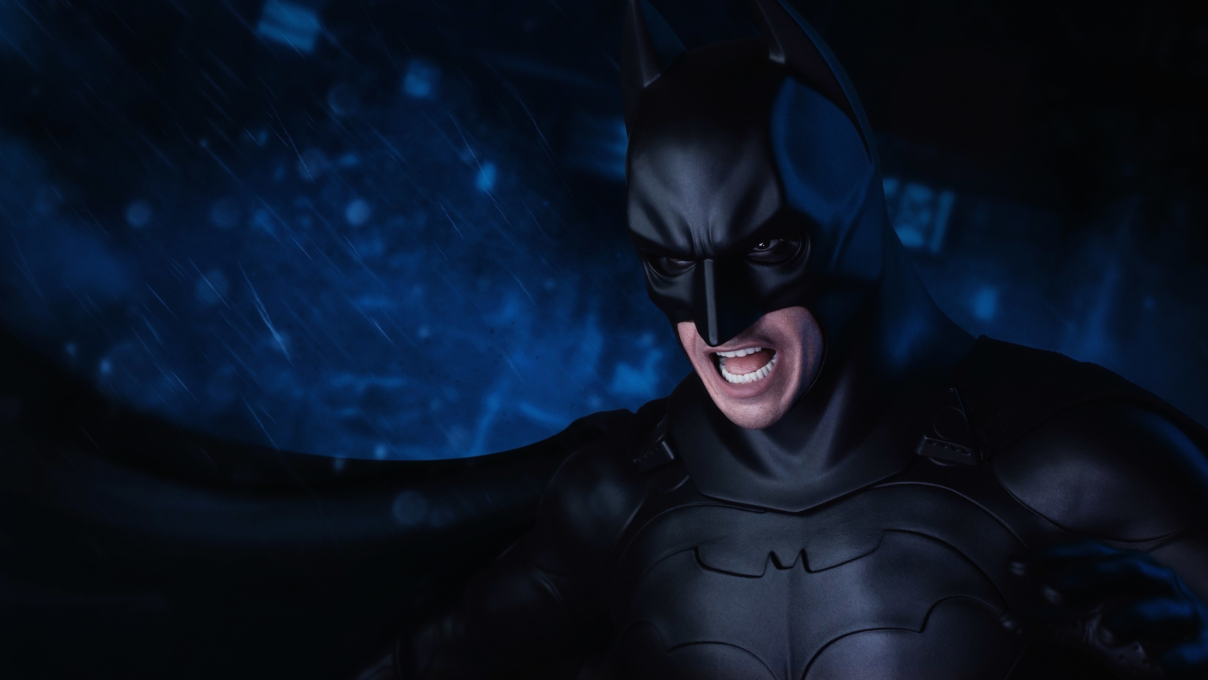 Batman Dark Knight 5k Artwork - Angry Batman - HD Wallpaper 