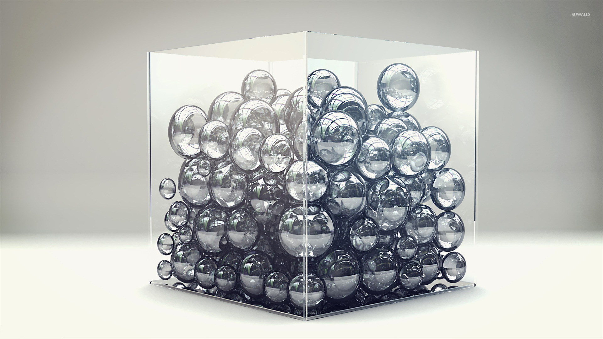 Balls In A Cube - HD Wallpaper 