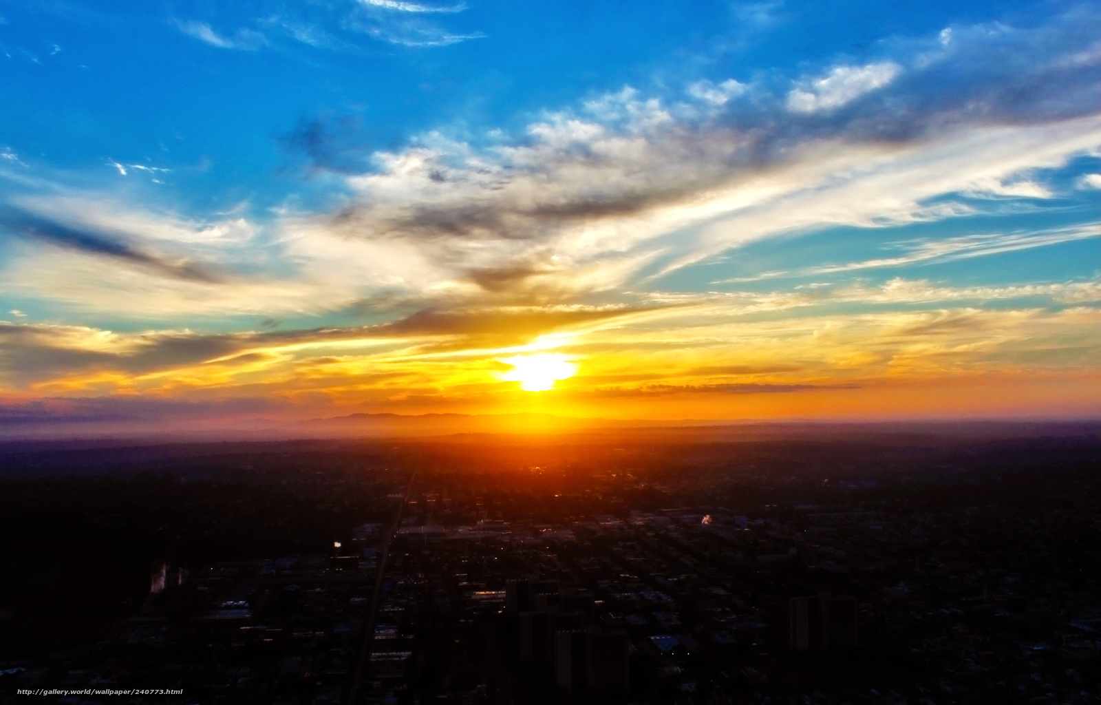 Download Wallpaper City, Sun, Sunset, Sky Free Desktop - Wallpaper - HD Wallpaper 