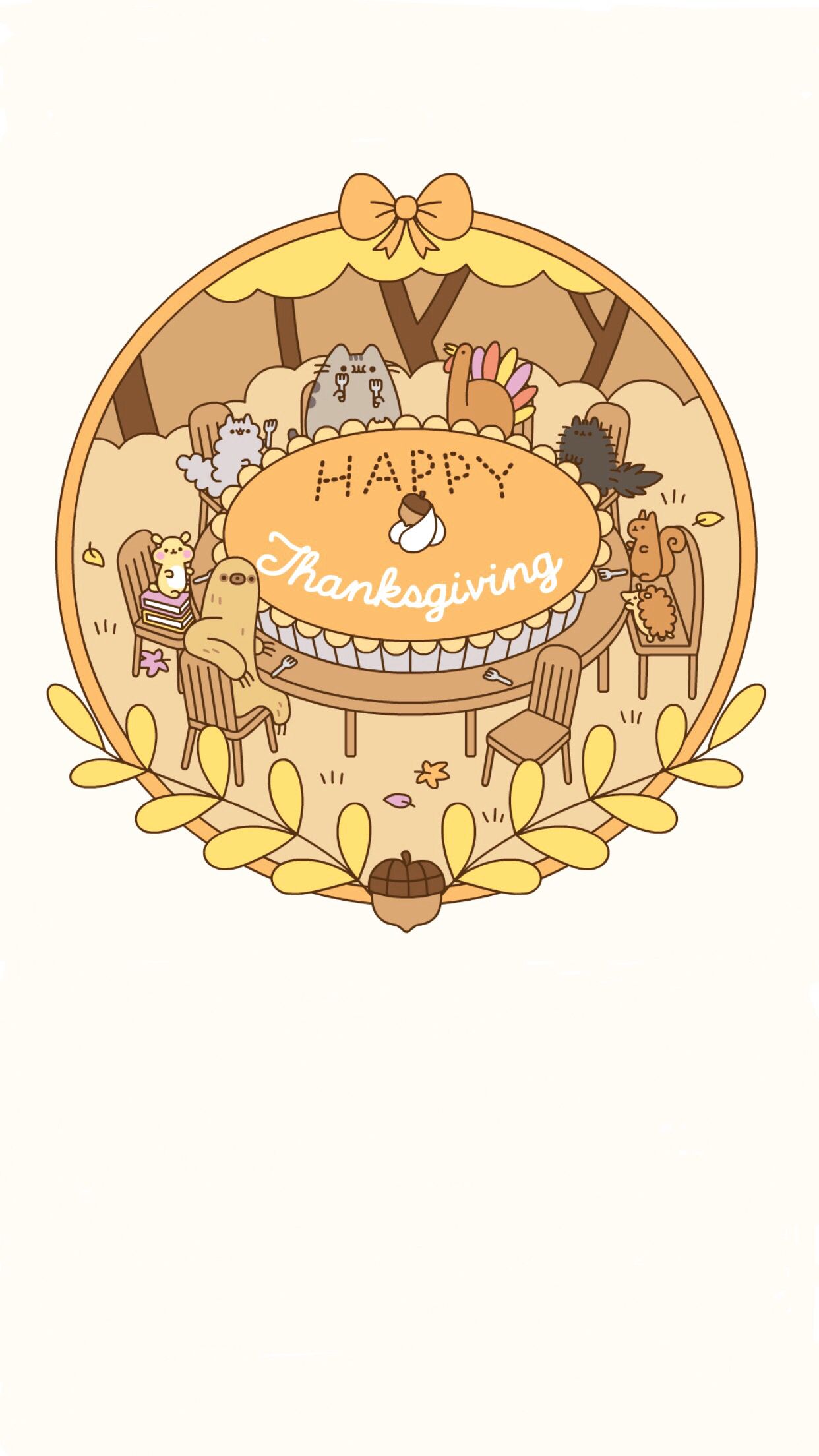Pusheen Thanksgiving - HD Wallpaper 