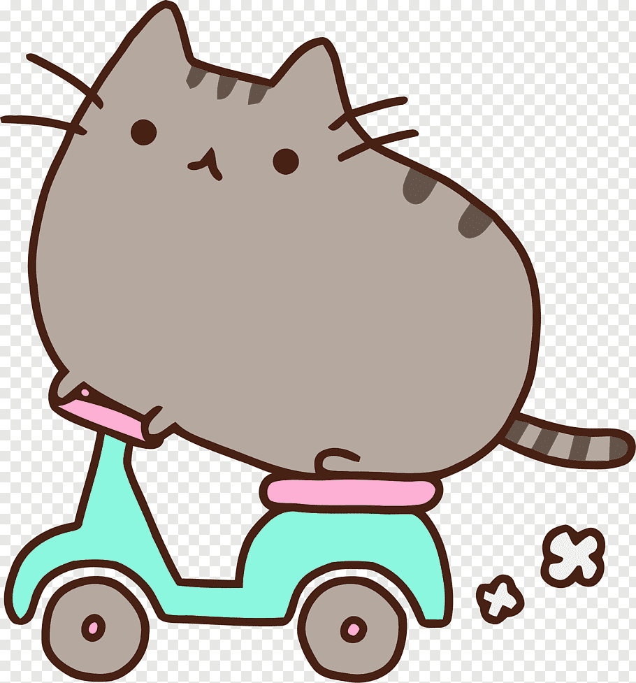 Pusheen Riding Scooter, Nyan Cat Pusheen Desktop, Cat - Pusheen Cat On Scooter - HD Wallpaper 