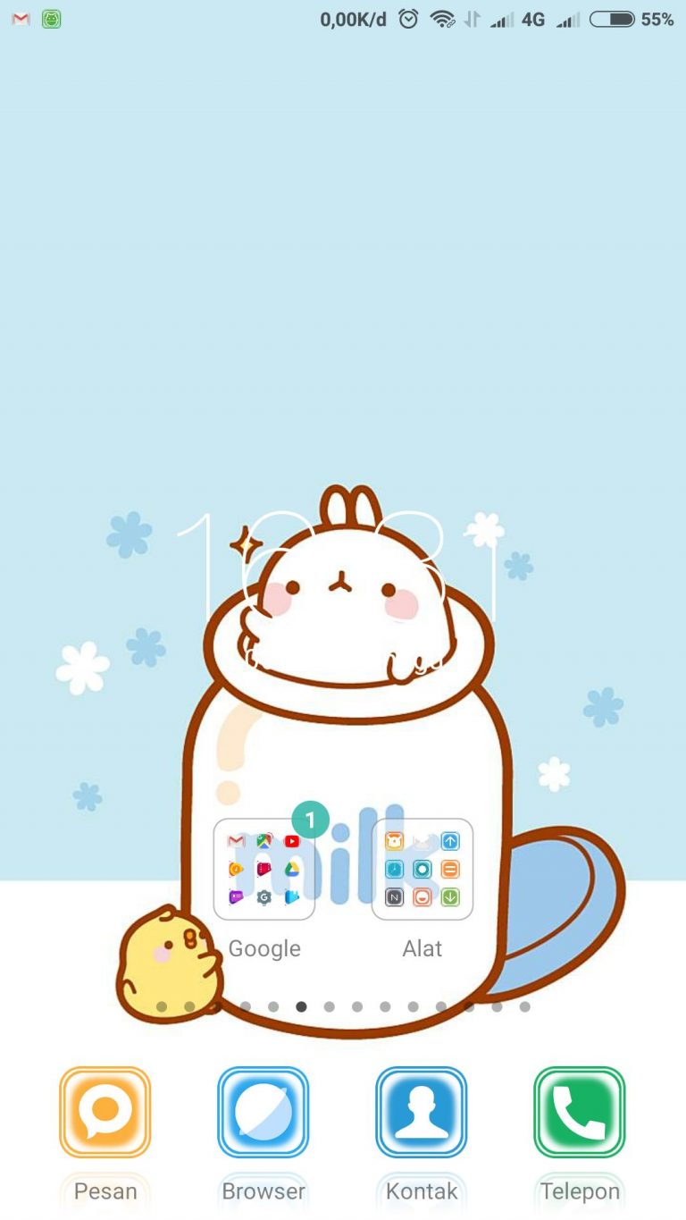 Pusheen Wallpaper - Pui Pui And Molang - HD Wallpaper 