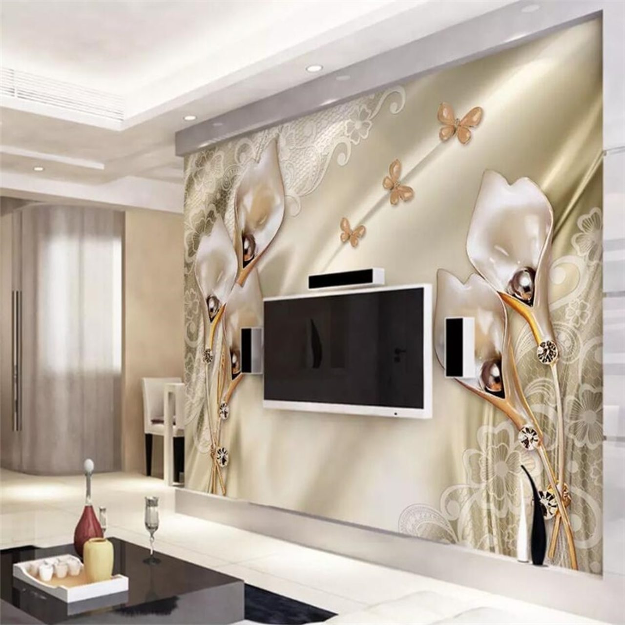 Champagne Wallpaper Bedroom - HD Wallpaper 