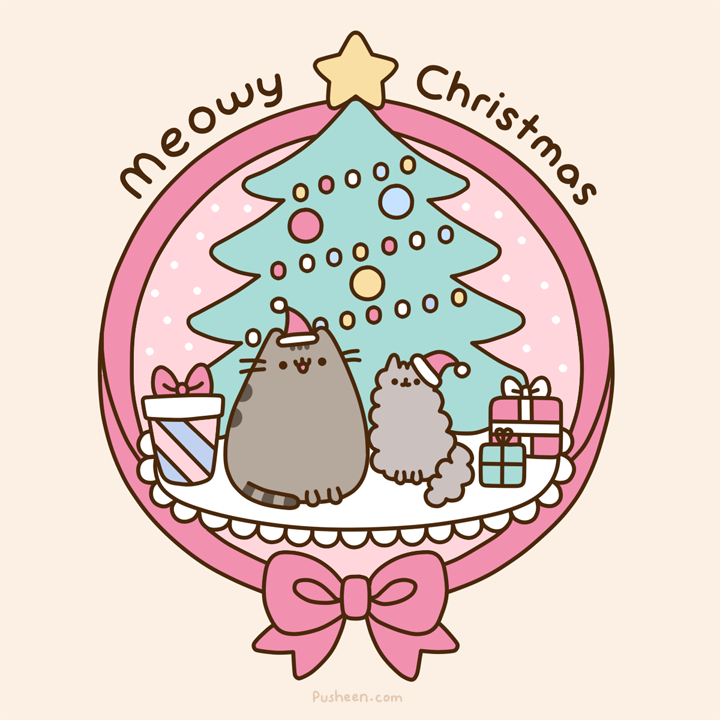 Pusheen Christmas - HD Wallpaper 