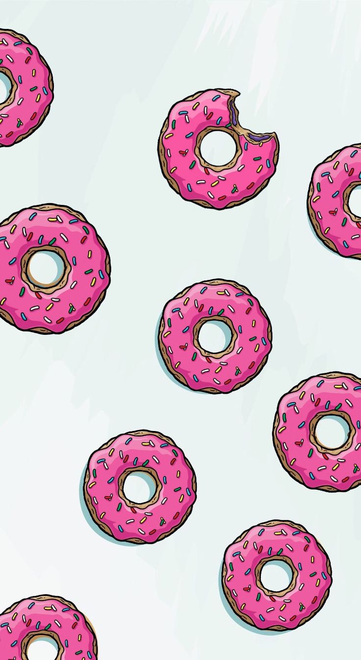 Cute Donuts Iphone Wallpaper - Donuts Background - HD Wallpaper 