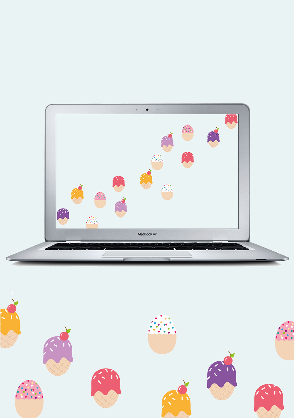 Ice Cream And Sprinkles Easter Egg Desktop And Ipad - Netbook - HD Wallpaper 