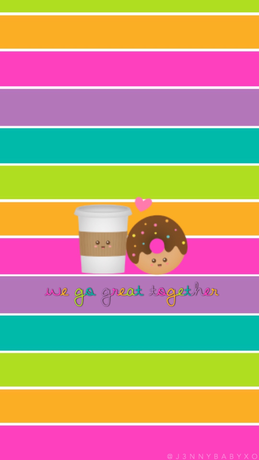 Cute Coffee & Donut Wallpaper Made By Me 💁🏻💖 Please - Graphic Design - HD Wallpaper 
