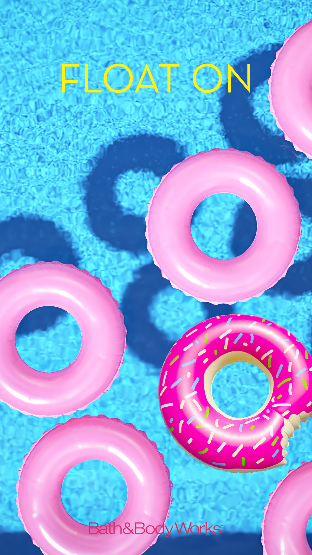 Bath And Body Works Iphone Wallpaper Donut Pool Floaties - Pool Bird's Eye View - HD Wallpaper 