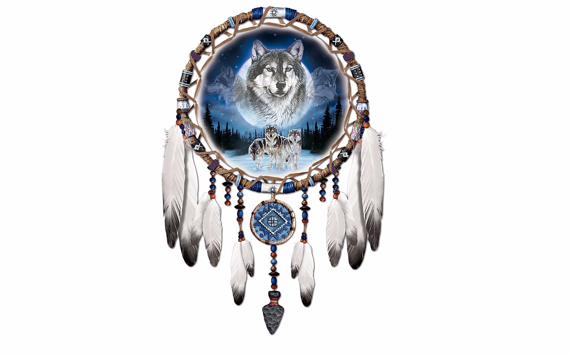 Wolf Dream Catchers - HD Wallpaper 