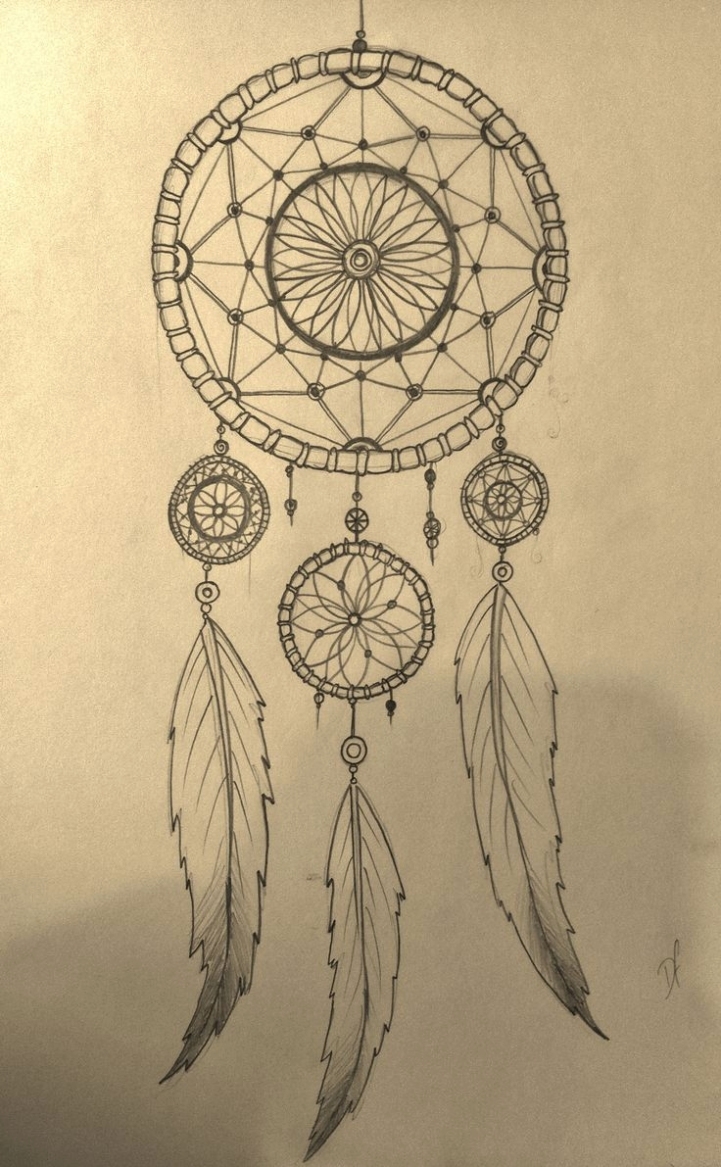 Drawing Of A Dream Catcher - HD Wallpaper 